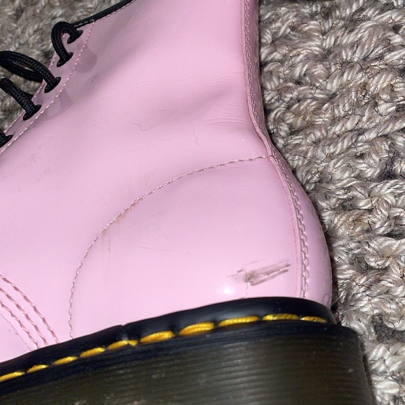 Dr. Martens Pink patent Lace Combat 1460 boots - Picture 11 of 12